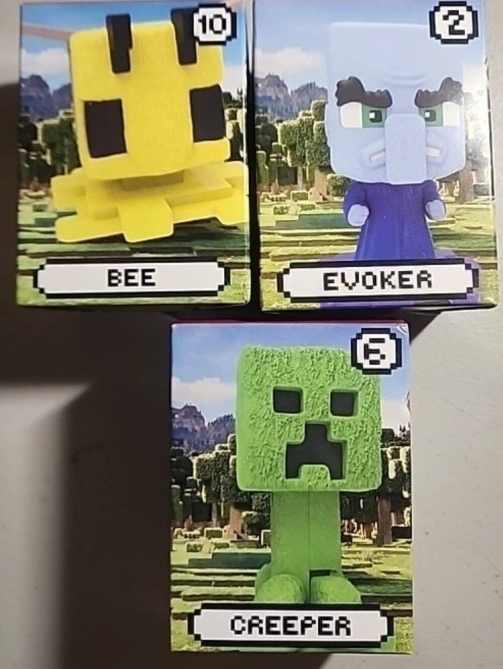 Minecraft The Movie McDonalds Creeper, Evoker & Bee All New Toy Figures